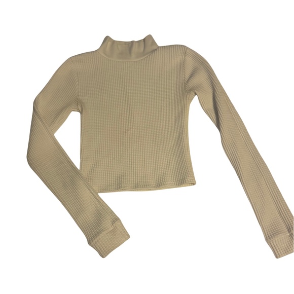 AERIE WAFFLE KNIT MOCK NECK LONG SLEEVE - Picture 1 of 3